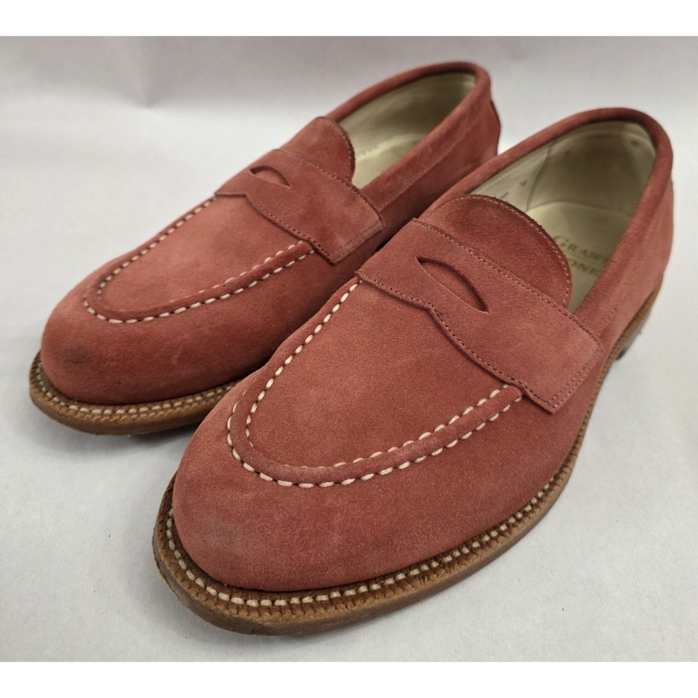 Grant Stone (Sz 7 E)  Traveler Penny Loafer Coral Suede Shoe Moc